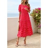 image:imagePRETTYGARDEN Summer Dresses for Women 2026 Casual Floral Boho Midi Sun Dress Puff Short Sleeve Flowy Beach Vacation SundressPolka Dot Red White