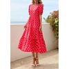 image:imagePRETTYGARDEN Summer Dresses for Women 2026 Casual Floral Boho Midi Sun Dress Puff Short Sleeve Flowy Beach Vacation SundressPolka Dot Red White