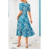 image:imagePRETTYGARDEN Summer Dresses for Women 2026 Casual Floral Boho Midi Sun Dress Puff Short Sleeve Flowy Beach Vacation SundressPrint Blue