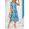 image:imagePRETTYGARDEN Summer Dresses for Women 2026 Casual Floral Boho Midi Sun Dress Puff Short Sleeve Flowy Beach Vacation SundressPrint Blue