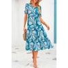 image:imagePRETTYGARDEN Summer Dresses for Women 2026 Casual Floral Boho Midi Sun Dress Puff Short Sleeve Flowy Beach Vacation SundressPrint Blue