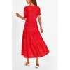 image:imagePRETTYGARDEN Summer Dresses for Women 2026 Casual Floral Boho Midi Sun Dress Puff Short Sleeve Flowy Beach Vacation SundressPrint Red