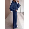 image:imagePRETTYGARDEN Women 2 Piece Hoodies Sweatpants Sweatsuits  Long Sleeve Oversized Hooded Sweatshirts Cotton Wide Leg Sweatpant With Pockets Fall Workout Sets Holiday Travel OutfitsNavy Blue