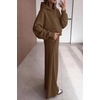 image:imagePRETTYGARDEN Women 2 Piece Hoodies Sweatpants Sweatsuits  Long Sleeve Oversized Hooded Sweatshirts Cotton Wide Leg Sweatpant With Pockets Fall Workout Sets Holiday Travel OutfitsBrown