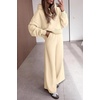 image:imagePRETTYGARDEN Women 2 Piece Hoodies Sweatpants Sweatsuits  Long Sleeve Oversized Hooded Sweatshirts Cotton Wide Leg Sweatpant With Pockets Fall Workout Sets Holiday Travel OutfitsBeige