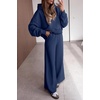 image:imagePRETTYGARDEN Women 2 Piece Hoodies Sweatpants Sweatsuits  Long Sleeve Oversized Hooded Sweatshirts Cotton Wide Leg Sweatpant With Pockets Fall Workout Sets Holiday Travel OutfitsNavy Blue