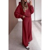 image:imagePRETTYGARDEN Women 2 Piece Hoodies Sweatpants Sweatsuits  Long Sleeve Oversized Hooded Sweatshirts Cotton Wide Leg Sweatpant With Pockets Fall Workout Sets Holiday Travel OutfitsBurgundy