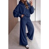 image:imagePRETTYGARDEN Women 2 Piece Hoodies Sweatpants Sweatsuits  Long Sleeve Oversized Hooded Sweatshirts Cotton Wide Leg Sweatpant With Pockets Fall Workout Sets Holiday Travel OutfitsNavy Blue