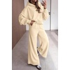 image:imagePRETTYGARDEN Women 2 Piece Hoodies Sweatpants Sweatsuits  Long Sleeve Oversized Hooded Sweatshirts Cotton Wide Leg Sweatpant With Pockets Fall Workout Sets Holiday Travel OutfitsBeige
