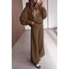 image:imagePRETTYGARDEN Women 2 Piece Hoodies Sweatpants Sweatsuits  Long Sleeve Oversized Hooded Sweatshirts Cotton Wide Leg Sweatpant With Pockets Fall Workout Sets Holiday Travel OutfitsBrown
