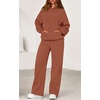 image:imagePRETTYGARDEN Womens 2 Piece Outfits Fall Sweatsuits Oversized Hoodies Wide Leg Sweatpants Tracksuits Lounge Matching SetsBrick Red