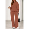 image:imagePRETTYGARDEN Womens 2 Piece Outfits Fall Sweatsuits Oversized Hoodies Wide Leg Sweatpants Tracksuits Lounge Matching SetsBrick Red