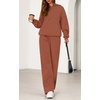 image:imagePRETTYGARDEN Womens 2 Piece Outfits Fall Sweatsuits Oversized Hoodies Wide Leg Sweatpants Tracksuits Lounge Matching SetsBrick Red