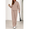 image:imagePRETTYGARDEN Womens 2 Piece Outfits Fall Sweatsuits Oversized Hoodies Wide Leg Sweatpants Tracksuits Lounge Matching SetsGrey Khaki