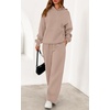 image:imagePRETTYGARDEN Womens 2 Piece Outfits Fall Sweatsuits Oversized Hoodies Wide Leg Sweatpants Tracksuits Lounge Matching SetsGrey Khaki