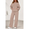 image:imagePRETTYGARDEN Womens 2 Piece Outfits Fall Sweatsuits Oversized Hoodies Wide Leg Sweatpants Tracksuits Lounge Matching SetsGrey Khaki