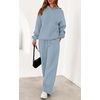 image:imagePRETTYGARDEN Womens 2 Piece Outfits Fall Sweatsuits Oversized Hoodies Wide Leg Sweatpants Tracksuits Lounge Matching SetsLight Grey Blue