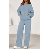 image:imagePRETTYGARDEN Womens 2 Piece Outfits Fall Sweatsuits Oversized Hoodies Wide Leg Sweatpants Tracksuits Lounge Matching SetsLight Grey Blue