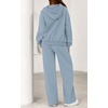 image:imagePRETTYGARDEN Womens 2 Piece Outfits Fall Sweatsuits Oversized Hoodies Wide Leg Sweatpants Tracksuits Lounge Matching SetsLight Grey Blue