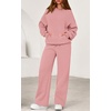image:imagePRETTYGARDEN Womens 2 Piece Outfits Fall Sweatsuits Oversized Hoodies Wide Leg Sweatpants Tracksuits Lounge Matching SetsPink