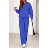 image:imagePRETTYGARDEN Womens 2 Piece Outfits Fall Sweatsuits Oversized Hoodies Wide Leg Sweatpants Tracksuits Lounge Matching SetsRoyal Blue