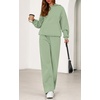 image:imagePRETTYGARDEN Womens 2 Piece Outfits Fall Sweatsuits Oversized Hoodies Wide Leg Sweatpants Tracksuits Lounge Matching SetsSage Green