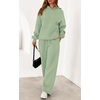 image:imagePRETTYGARDEN Womens 2 Piece Outfits Fall Sweatsuits Oversized Hoodies Wide Leg Sweatpants Tracksuits Lounge Matching SetsSage Green