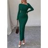 image:imagePRETTYGARDEN Womens Fall Long Sleeve Ribbed Sweater Dress  Breathable Knit Fabric Elegant Bodycon Cut Fashion Asymmetrical Neck Night Out Party Dresses 2026 Trendy Winter ClothesDark Green