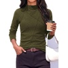 image:imagePRETTYGARDEN Womens Fall Mock Neck Long Sleeve Shirts  Soft Stretchy KnitGeometric Seam StitchingSlim Fitted Basic TeesThermal Casual WearDaily Work Layering Winter Tunic TopArmy Green