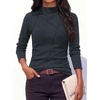image:imagePRETTYGARDEN Womens Fall Mock Neck Long Sleeve Shirts  Soft Stretchy KnitGeometric Seam StitchingSlim Fitted Basic TeesThermal Casual WearDaily Work Layering Winter Tunic TopDark Grey