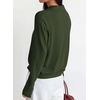 image:imagePRETTYGARDEN Womens Long Sleeve Collared Polo Sweater V Neck Knit Ribbed Business Casual Pullover Sweaters 2026 Fall OutfitsArmy Green