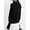 image:imagePRETTYGARDEN Womens Long Sleeve Collared Polo Sweater V Neck Knit Ribbed Business Casual Pullover Sweaters 2026 Fall OutfitsBlack