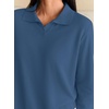 image:imagePRETTYGARDEN Womens Long Sleeve Collared Polo Sweater V Neck Knit Ribbed Business Casual Pullover Sweaters 2026 Fall OutfitsNavy Blue