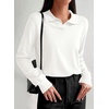 image:imagePRETTYGARDEN Womens Long Sleeve Collared Polo Sweater V Neck Knit Ribbed Business Casual Pullover Sweaters 2026 Fall OutfitsWhite