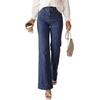 image:imagePRETTYGARDEN Womens Wide Leg Jeans High Waisted Stretchy  High Rise Flare Jeans with Front Patch Pockets Loose Fit Daily Wear Denim Trendy Office Work Pants Business Casual OutfitsNavy