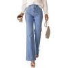image:imagePRETTYGARDEN Womens Wide Leg Jeans High Waisted Stretchy  High Rise Flare Jeans with Front Patch Pockets Loose Fit Daily Wear Denim Trendy Office Work Pants Business Casual OutfitsDusk Blue