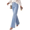 image:imagePRETTYGARDEN Womens Wide Leg Jeans High Waisted Stretchy  High Rise Flare Jeans with Front Patch Pockets Loose Fit Daily Wear Denim Trendy Office Work Pants Business Casual OutfitsAshleigh Blue
