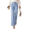 image:imagePRETTYGARDEN Womens Wide Leg Jeans High Waisted Stretchy  High Rise Flare Jeans with Front Patch Pockets Loose Fit Daily Wear Denim Trendy Office Work Pants Business Casual OutfitsAshleigh Blue