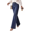 image:imagePRETTYGARDEN Womens Wide Leg Jeans High Waisted Stretchy  High Rise Flare Jeans with Front Patch Pockets Loose Fit Daily Wear Denim Trendy Office Work Pants Business Casual OutfitsNavy