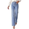 image:imagePRETTYGARDEN Womens Wide Leg Jeans High Waisted Stretchy  High Rise Flare Jeans with Front Patch Pockets Loose Fit Daily Wear Denim Trendy Office Work Pants Business Casual OutfitsDusk Blue