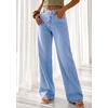 image:imagePRETTYGARDEN Womens Wide Leg Jeans High Waisted Stretchy Baggy Straight Leg Drawstring Trendy Denim Pants 2026 SummerBeau Blue