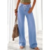 image:imagePRETTYGARDEN Womens Wide Leg Jeans High Waisted Stretchy Baggy Straight Leg Drawstring Trendy Denim Pants 2026 SummerBeau Blue