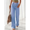 image:imagePRETTYGARDEN Womens Wide Leg Jeans High Waisted Stretchy Baggy Straight Leg Drawstring Trendy Denim Pants 2026 SummerBeau Blue