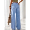 image:imagePRETTYGARDEN Womens Wide Leg Jeans High Waisted Stretchy Baggy Straight Leg Drawstring Trendy Denim Pants 2026 SummerBeau Blue