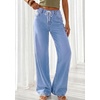 image:imagePRETTYGARDEN Womens Wide Leg Jeans High Waisted Stretchy Baggy Straight Leg Drawstring Trendy Denim Pants 2026 SummerBeau Blue