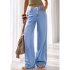 image:imagePRETTYGARDEN Womens Wide Leg Jeans High Waisted Stretchy Baggy Straight Leg Drawstring Trendy Denim Pants 2026 SummerBeau Blue