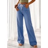 image:imagePRETTYGARDEN Womens Wide Leg Jeans High Waisted Stretchy Baggy Straight Leg Drawstring Trendy Denim Pants 2026 SummerDusk Blue