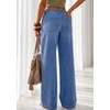 image:imagePRETTYGARDEN Womens Wide Leg Jeans High Waisted Stretchy Baggy Straight Leg Drawstring Trendy Denim Pants 2026 SummerDusk Blue