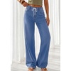 image:imagePRETTYGARDEN Womens Wide Leg Jeans High Waisted Stretchy Baggy Straight Leg Drawstring Trendy Denim Pants 2026 SummerDusk Blue