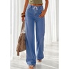 image:imagePRETTYGARDEN Womens Wide Leg Jeans High Waisted Stretchy Baggy Straight Leg Drawstring Trendy Denim Pants 2026 SummerDusk Blue